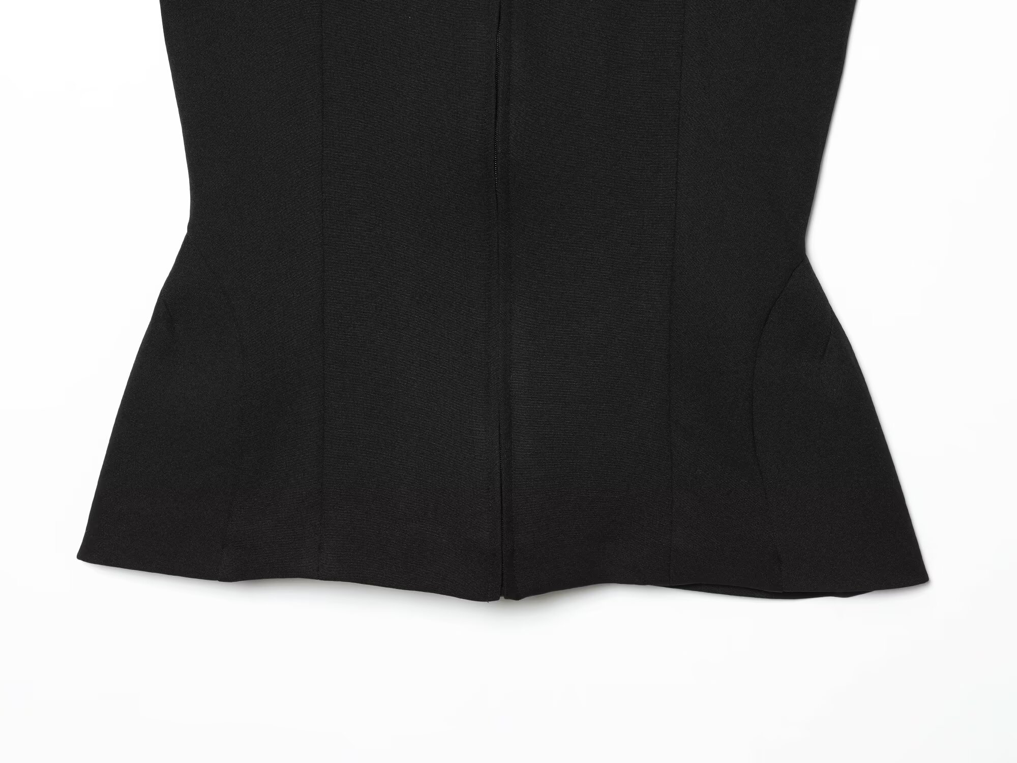 Gilet sans manches pour femme - Haut peplum ajusté à col en V, gilet décontracté à fermeture éclair sur le devant, nouvelle mode été 2026 noir
