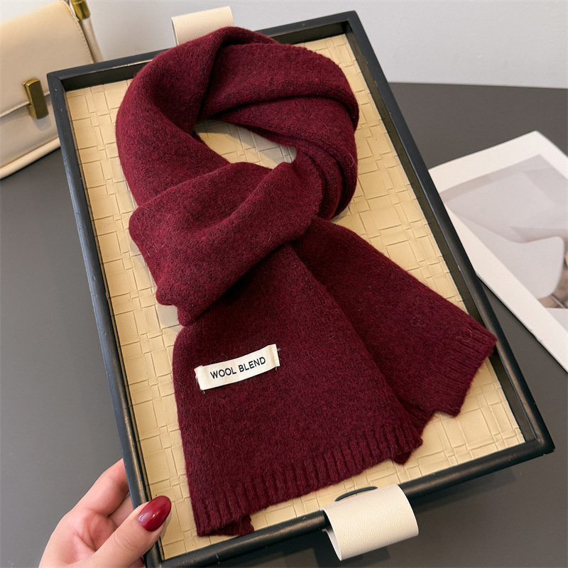 Styles coréens de luxe couleur unie hiver chaud tricoté écharpe femmes châles simples dame doux enveloppes foulard cachemire Pashmina