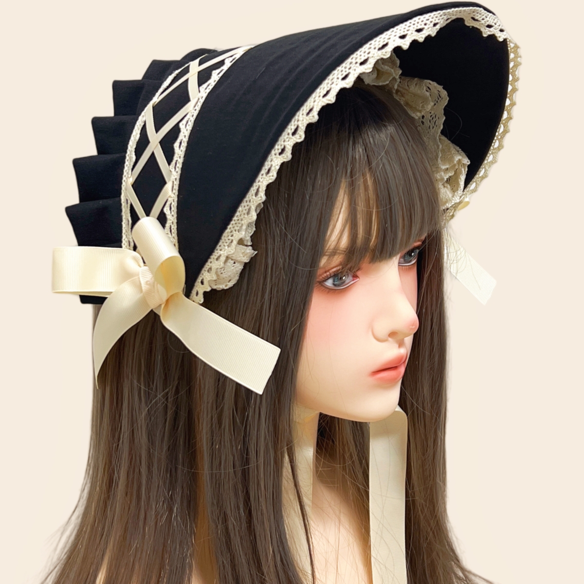 Chapeau Lolita en dentelle de style pastChev, magnifique bonnet, pièce de sauna victorienne, casquette plate de fête élégante, accessoire de cosplay