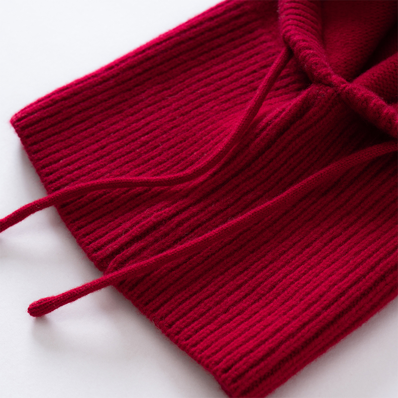 Haute qualité femmes 100% laine chapeau bavoir femmes hiver épaissi tricoté carré écharpe Version chapeau col doux chaud à capuche écharpe