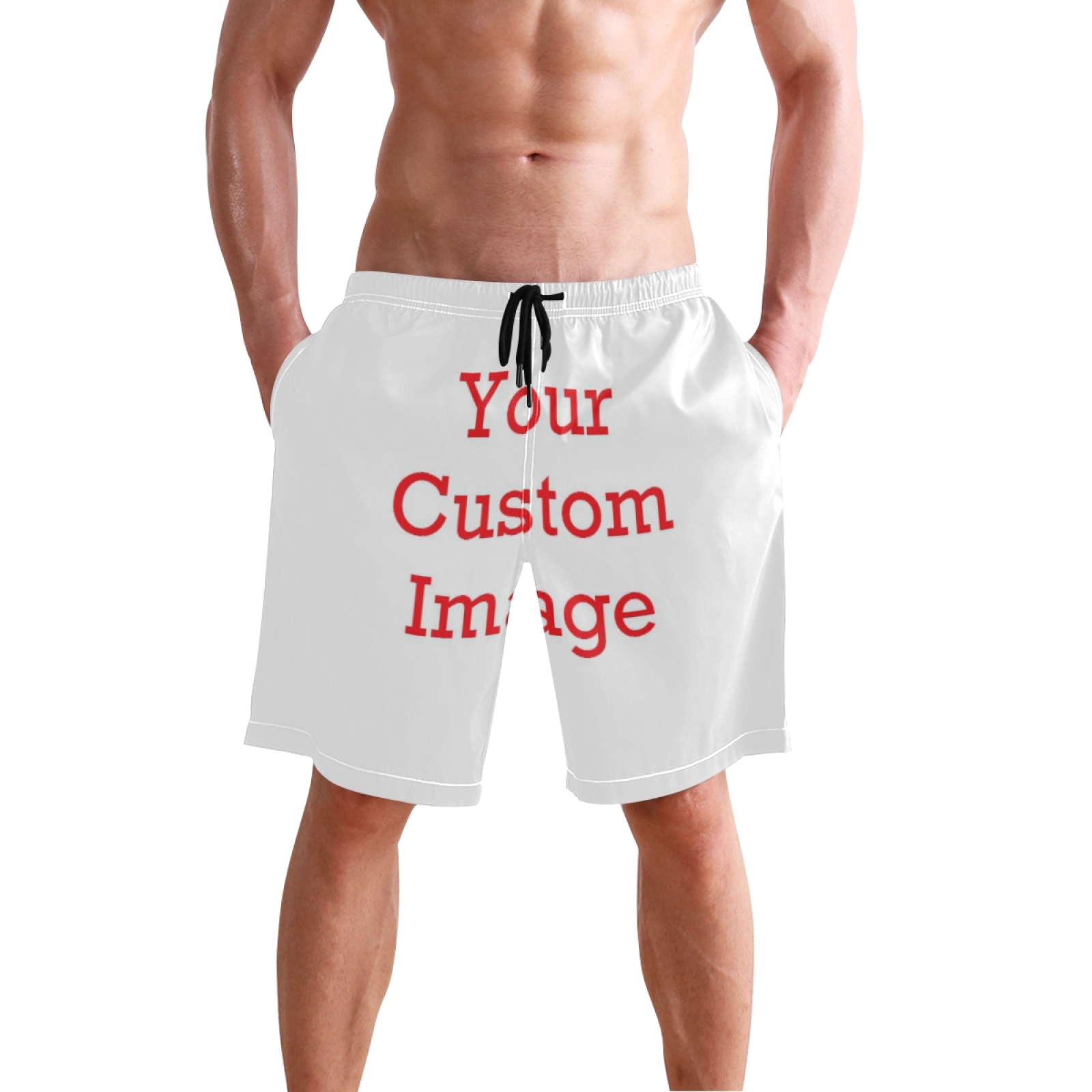 Shorts de bain pour hommes, motif personnalisé, séchage rapide, décontractés, en polyester, avec doublure en maille et poches