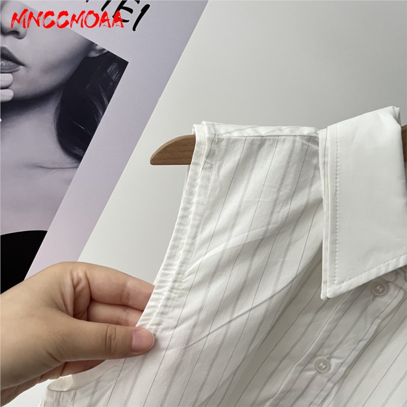Ensemble chemise sans manches rayée blanche et short à taille élastique pour femme, ensemble décontracté d'été en deux pièces