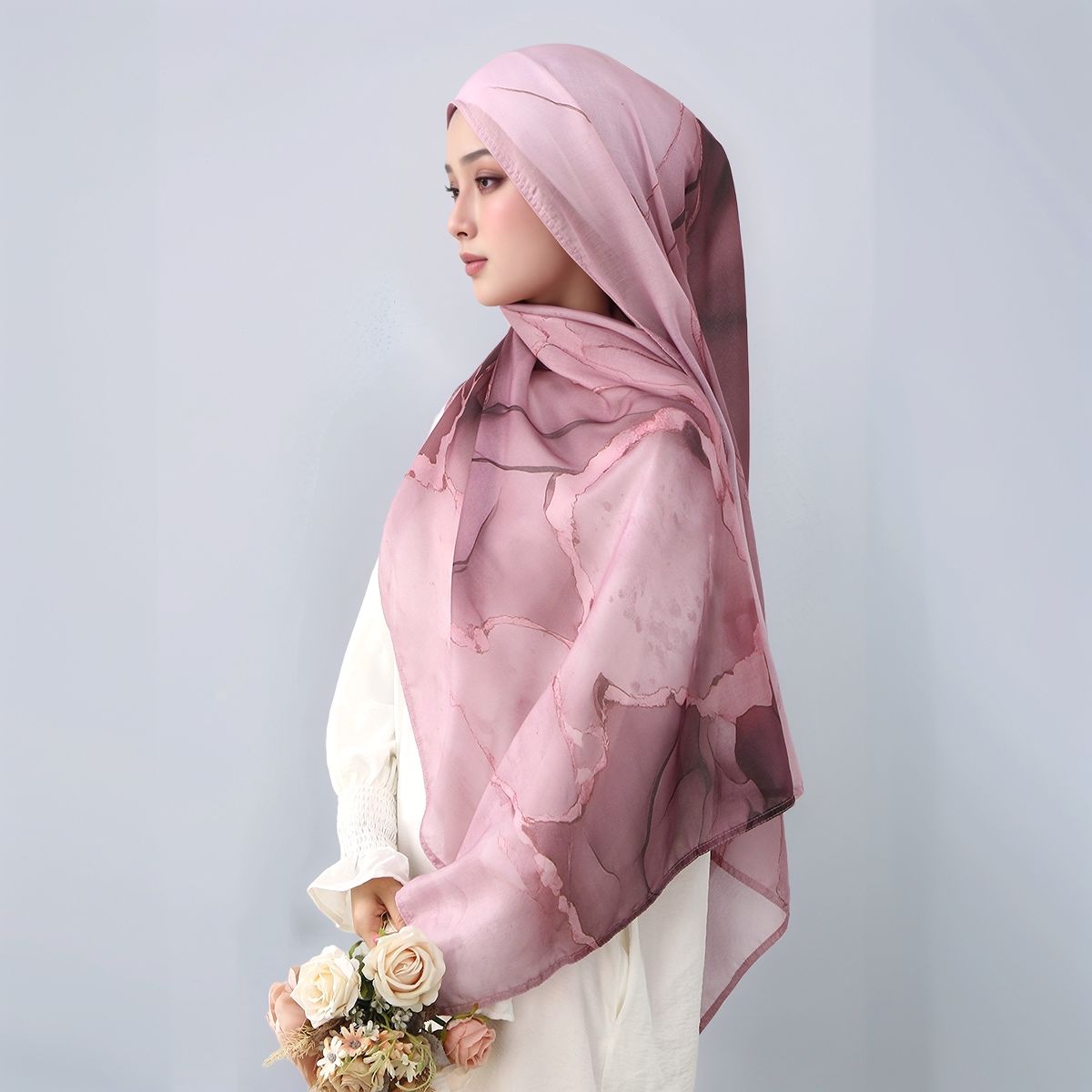 Nouveau musulman Hijabs lin coton femmes aquarelle impression islamique écharpe Shwal mode foulards Abaya foulard tête enveloppement 180*70 cm