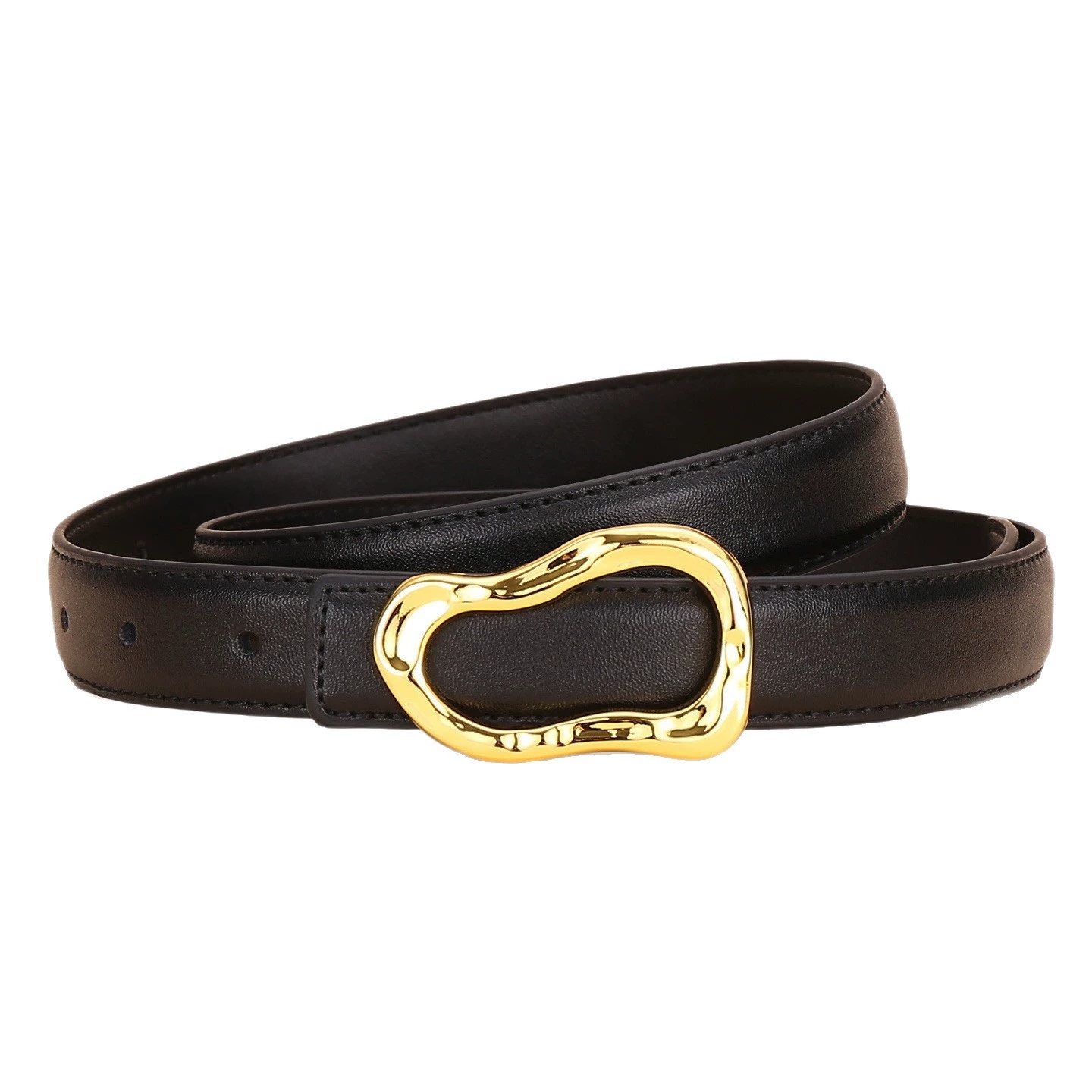 Ceinture en cuir véritable pour femme ; Accessoire de mode polyvalent pour pantalons ; Ceinture pour femme au look haut de gamme pour jeans