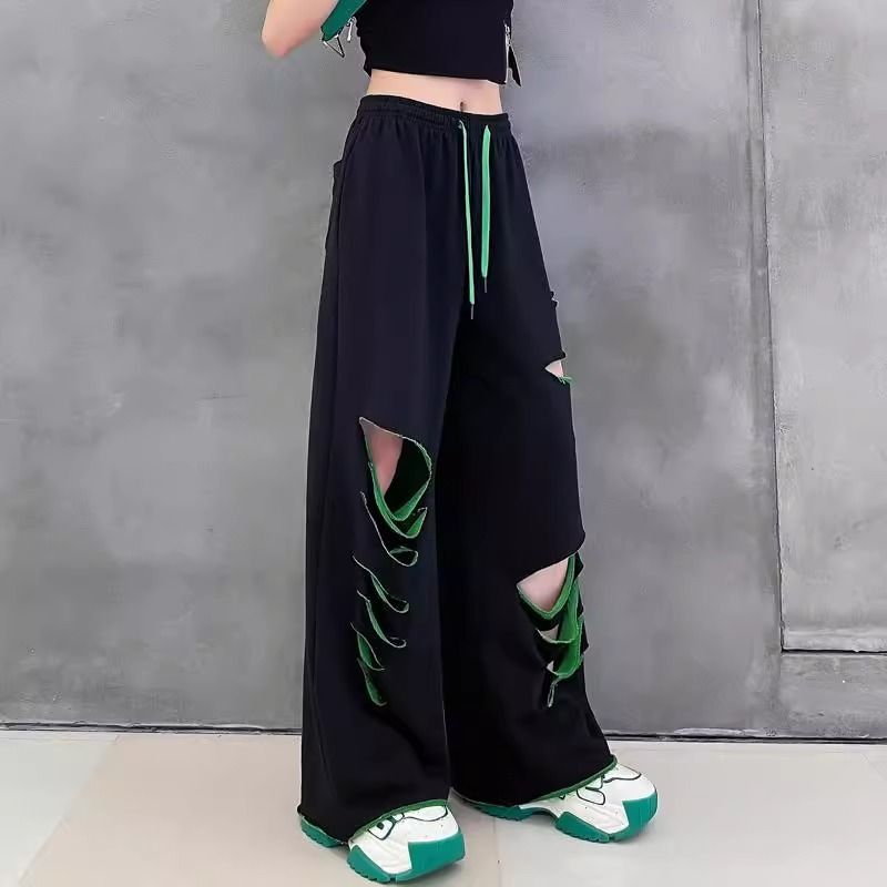 Pantalon taille haute à jambes larges pour femmes, nouveau pantalon d'été fin, ample, grande taille, droit, décontracté, pantalon de protection pour femmes