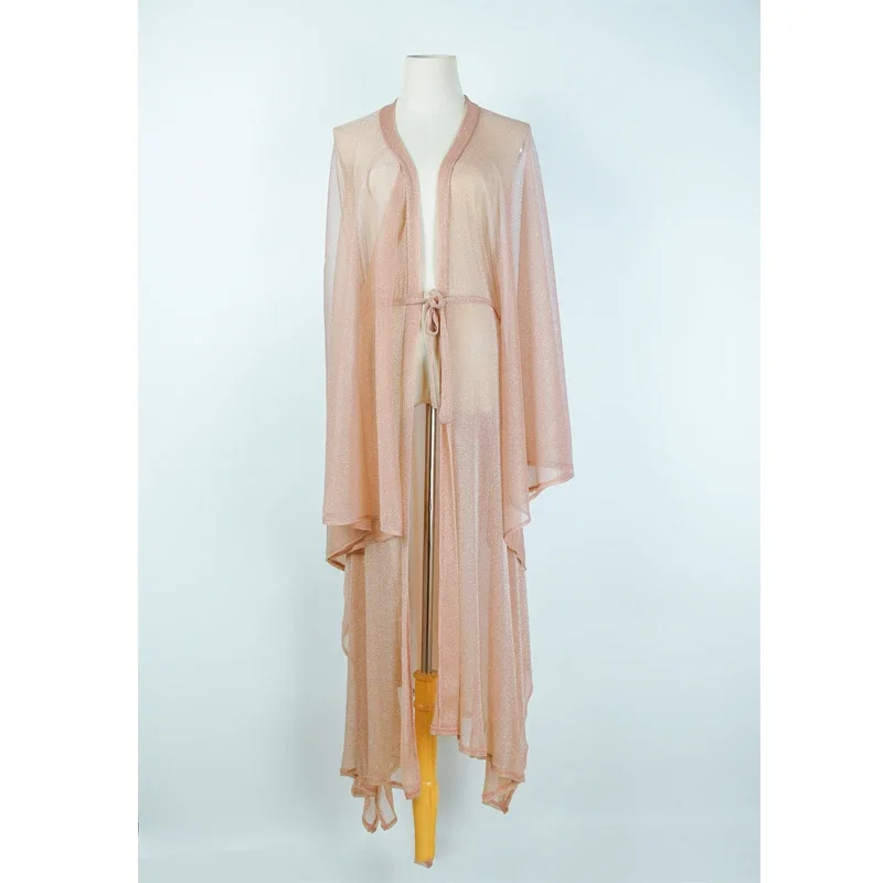 Robe Kimono Transparente Maxi pour Femme, Robe de Plage, Cache-maillot, Vêtement de Bain, Cardigan, Robe d'Été