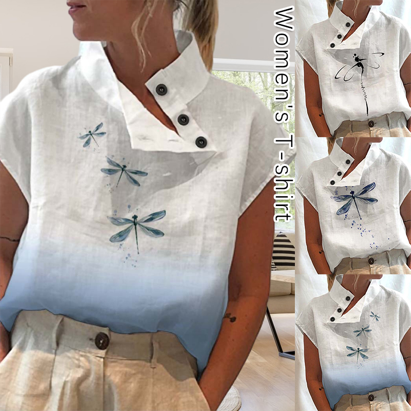 Chemise blanche en coton à manches courtes pour femmes, chemisier vintage, mode élégante, décontracté, chic, streetwear, tunique Y2K, été