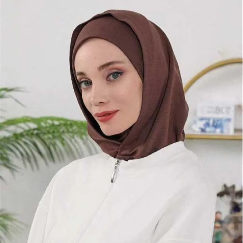 Bonnet Hijab Instant Double Couche pour Femmes Musulmanes, Bonnet Intérieur Ramadan, Turban Élastique, Bandana, Capuche et Bandeau Assorti