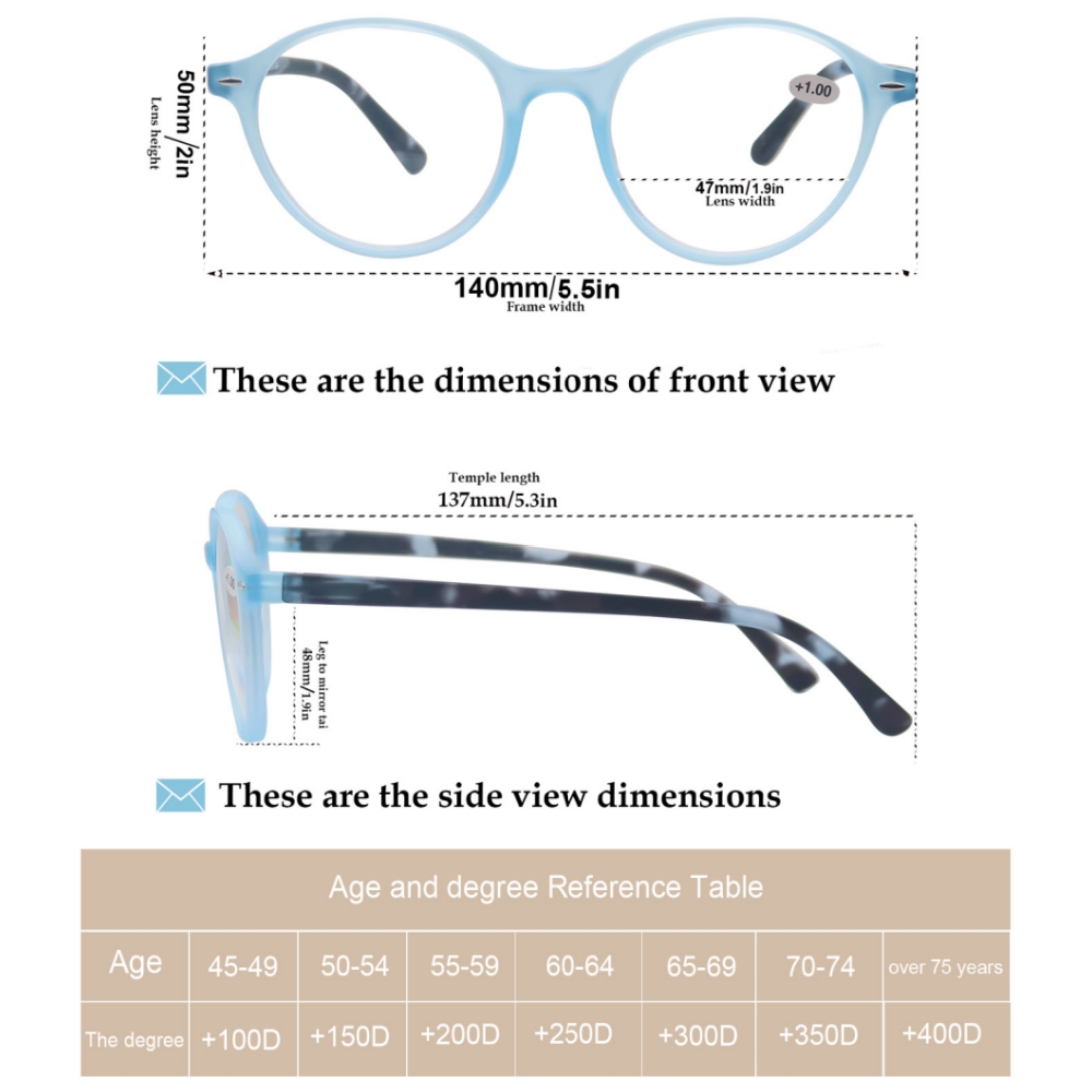 Lunettes de lecture rondes pour femmes, charnière à ressort, lecteurs presbytes légers, monture classique multicolore (rouge/bleu/violet/Orange)