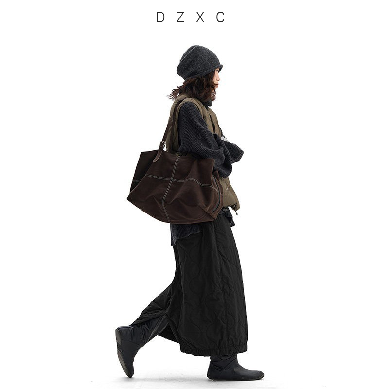 Jupe classique noire avec rembourrage en laine d'alpaga, nouvelle jupe décontractée et polyvalente pour femme, collection automne-hiver 2025