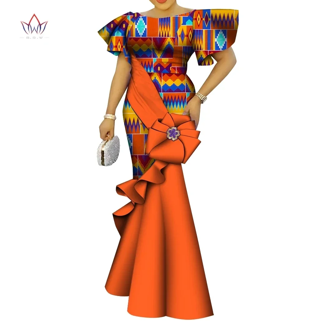 Robe de soirée africaine pour femmes, robes longues Ankara, robes à fleurs élégantes, robes d'église éducatives pour femmes, WYpayée ity 98