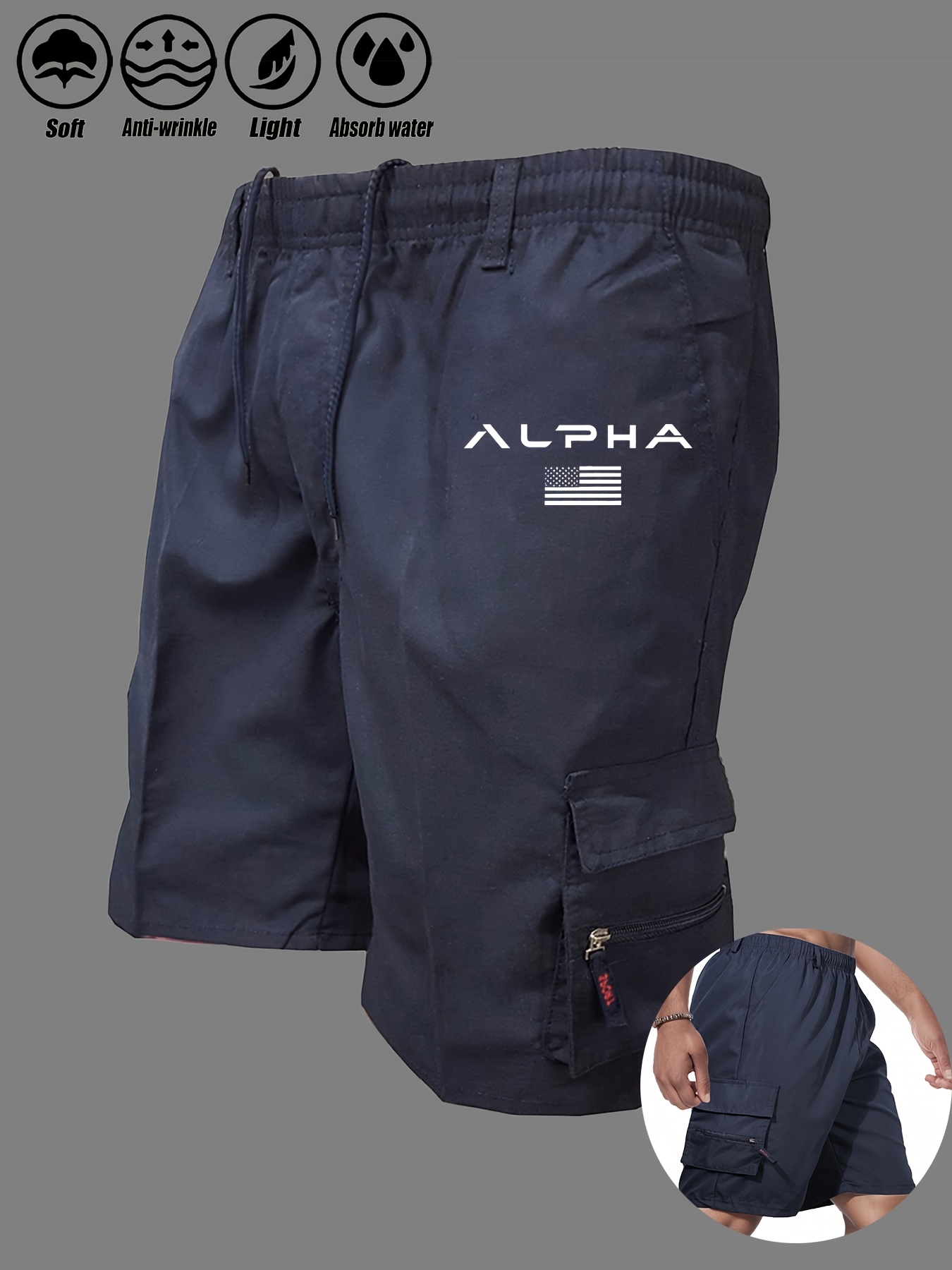 Short Cargo imprimé drapeau américain, short aigle du jour de l'indépendance, pantalon court multi-poches pour le travail et le Camping, Streetwear, été