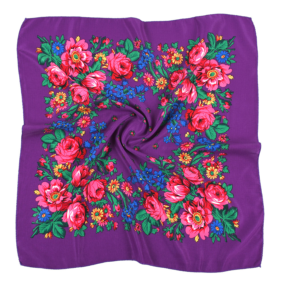 Paréo de luxe pour femmes, accessoires, bandeau carré, mouchoir de tête russe, Bandana, Style imprimé ethnique, 70CM