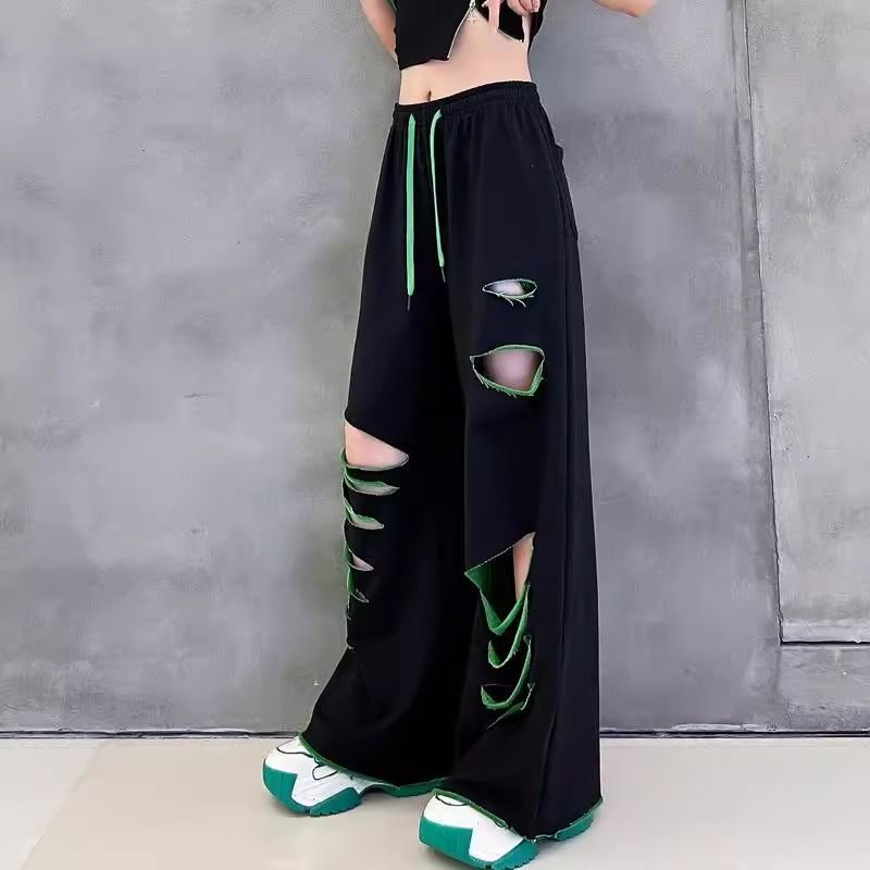Pantalon taille haute à jambes larges pour femmes, nouveau pantalon d'été fin, ample, grande taille, droit, décontracté, pantalon de protection pour femmes