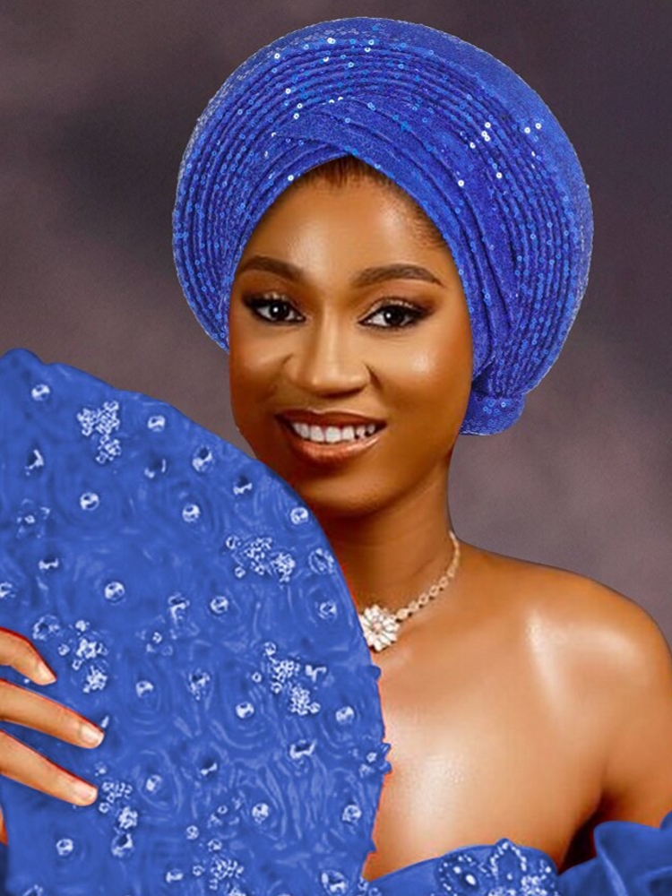 Geles de mariage nigérian, couvre-chef africain, Turbans Auto Gele pour femmes, tissu Aso Oke, couvre-chef musulman, couvre-chef féminin