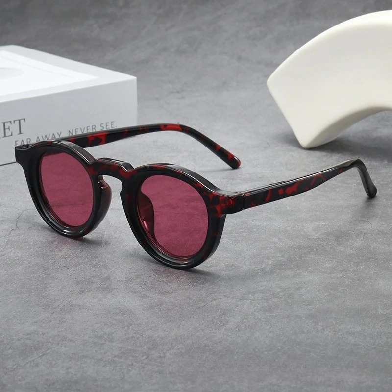 Lunettes de soleil rondes de haute qualité pour femmes et hommes, style punk, rétro, tendance, verres transparents, monture UV400, lunettes pour femmes