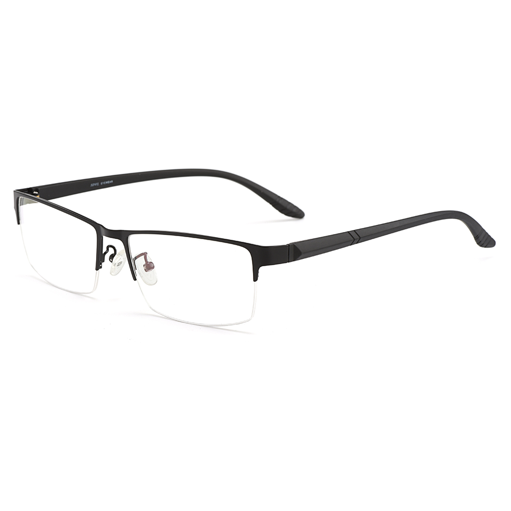 Hommes d'affaires Semi sans cadre en alliage de titane montures de lunettes grand visage adapté S61012 lunettes classiques pour hommes cadre optique