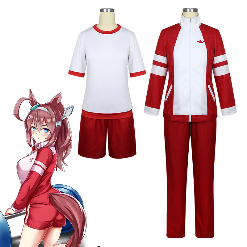 Costume de cosplay Anime Uma Musume Pretty Derby, uniforme rouge de l'Académie Tracen, ensemble de cosplay, tenue de sport, tenue décontractée quotidienne, Halloween, carnaval