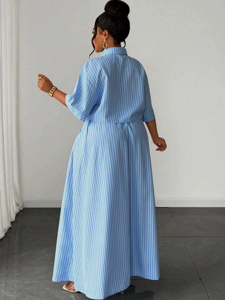 Robes et ensembles 2 pièces grande taille L-4XL pour femmes – Tenues décontractées d'été et d'automne – Robe longue maxi oversize 3XL 4XL