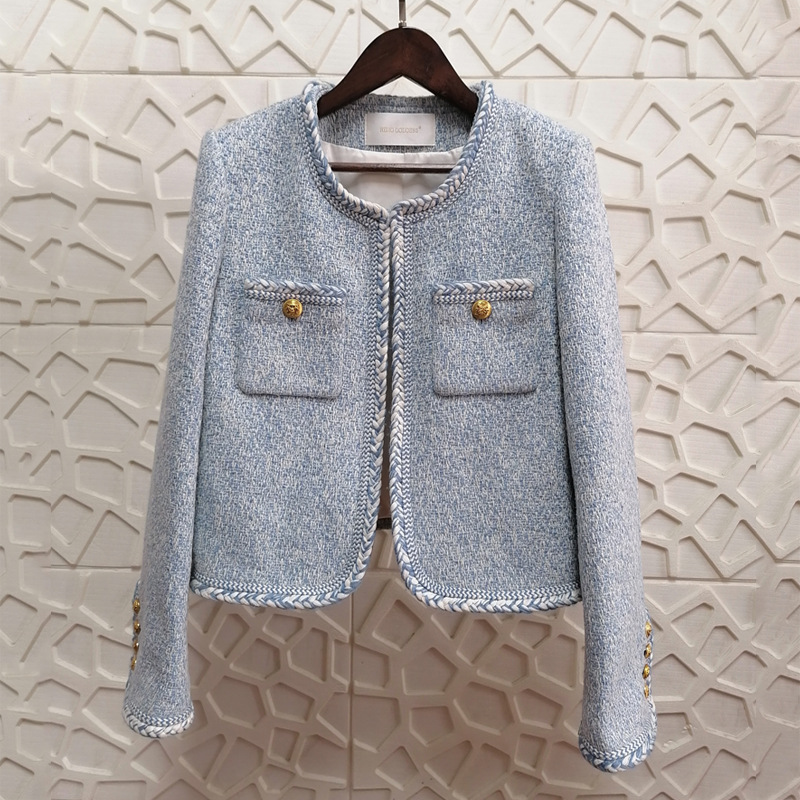 Manteau en laine pour femmes, court et élégant, en Tweed, Style français, haut de gamme, inspiré, nouvelle collection automne hiver 2025