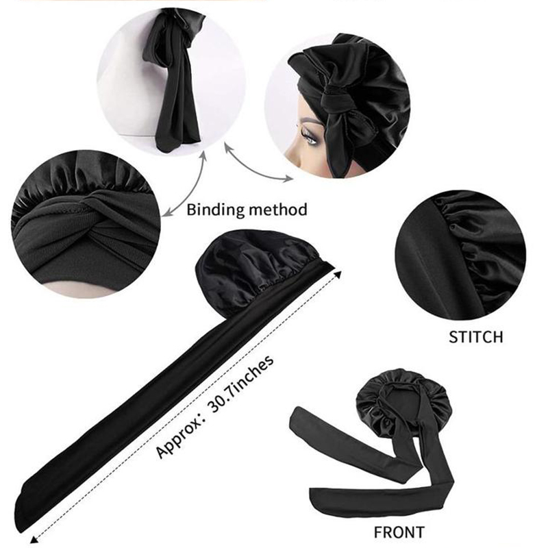 Bonnets en Satin de soie chapeau cheveux nuit Satin Bonnet Satin chapeau pour dormir Bonnets pour femmes Bonnet bouclés tresse cheveux DM04