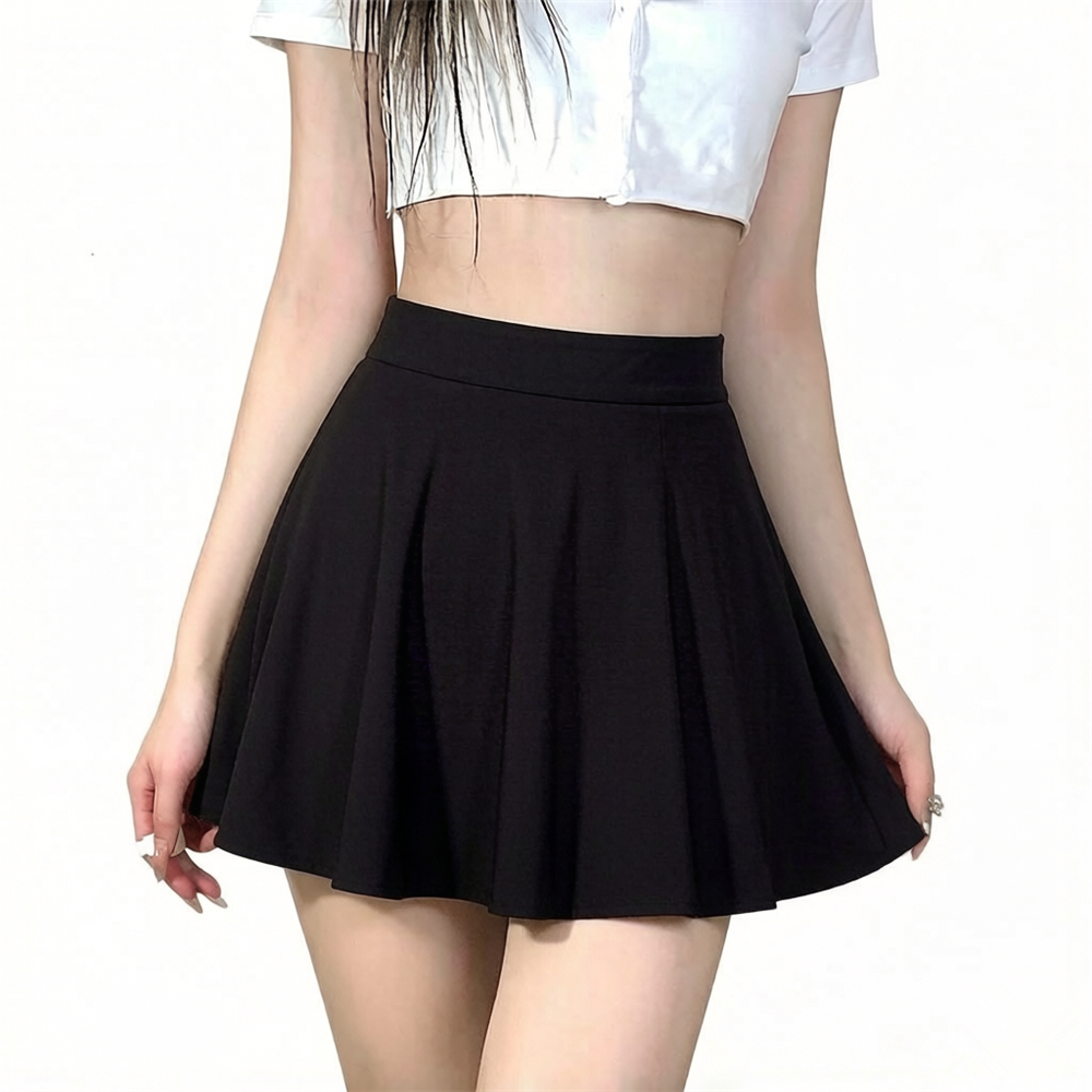 Jupes d'été pour femmes, mini-jupes plissées élastiques sexy, jupes de soleil pour uniforme scolaire, jupes de tennis coréennes noires taille haute