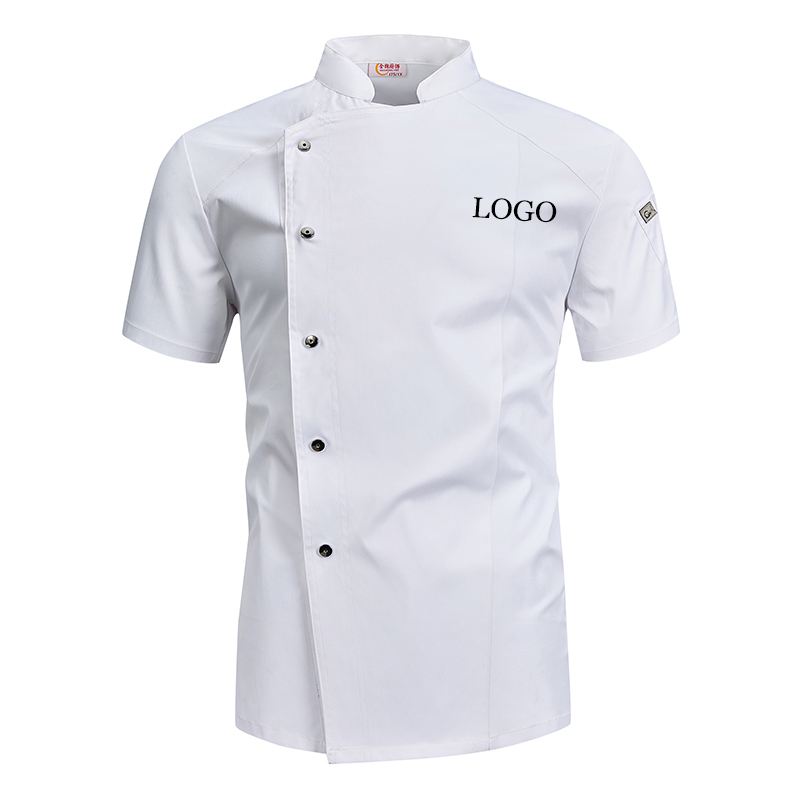Uniforme de chef d'été personnalisé pour hommes et femmes, chemise de cuisine à manches courtes, vêtements de travail pour restaurant et boulangerie, veste de chef, design, logo, nom