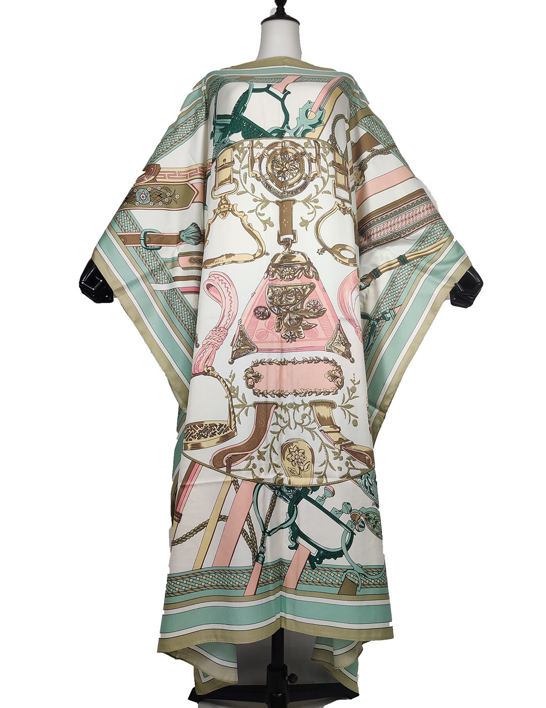Longueur 130 cm, tour de poitrine 130 cm, élégante robe caftan en soie imprimée, coupe ample, style dashiki, robe longue pour femmes musulmanes africaines.