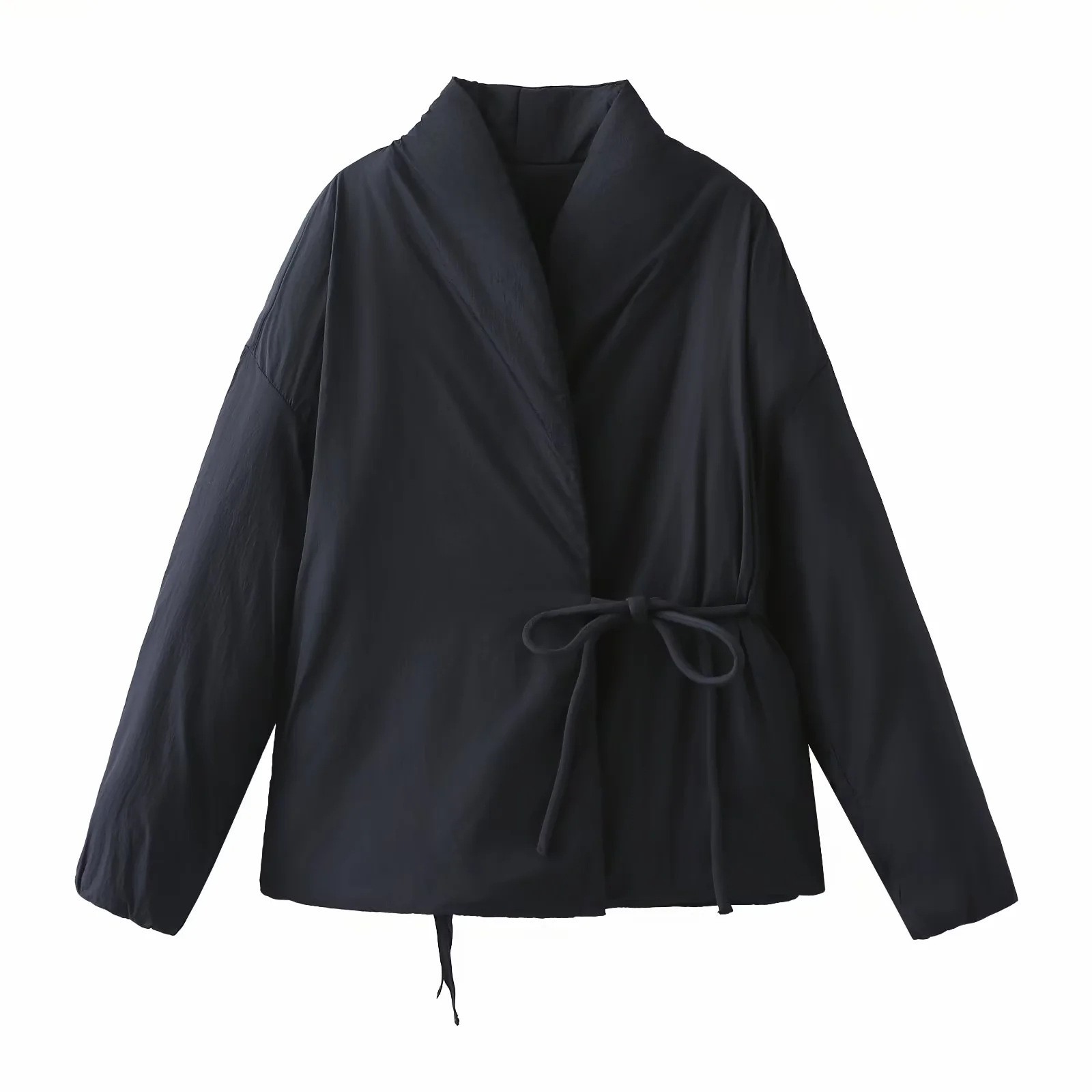 Veste en coton à double boutonnage style kimono pour femme, design de niche, à lacets, collection Printemps-Été 2026