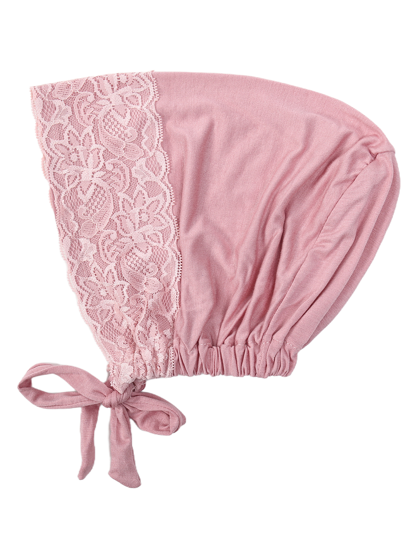 Couleur unie sangle élastique femmes Hijab casquettes musulman enveloppement tête Turban Bonnet mode dentelle coiffure vêtements islamiques accessoires
