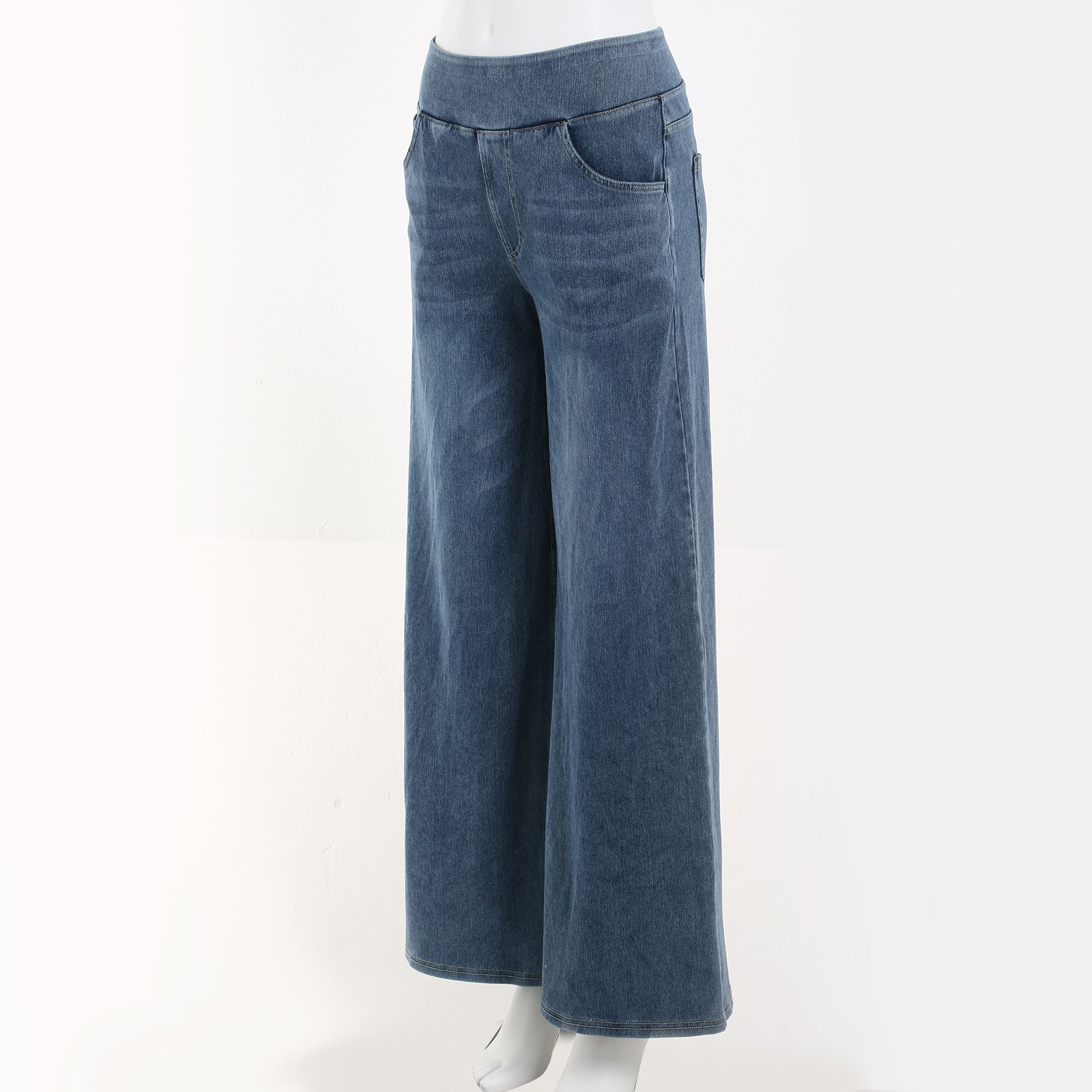 Jean Baggy décontracté pour femmes, taille élastique, jambes larges, pantalon en Denim élégant, coupe cintrée, pantalon Palazzo rétro américain