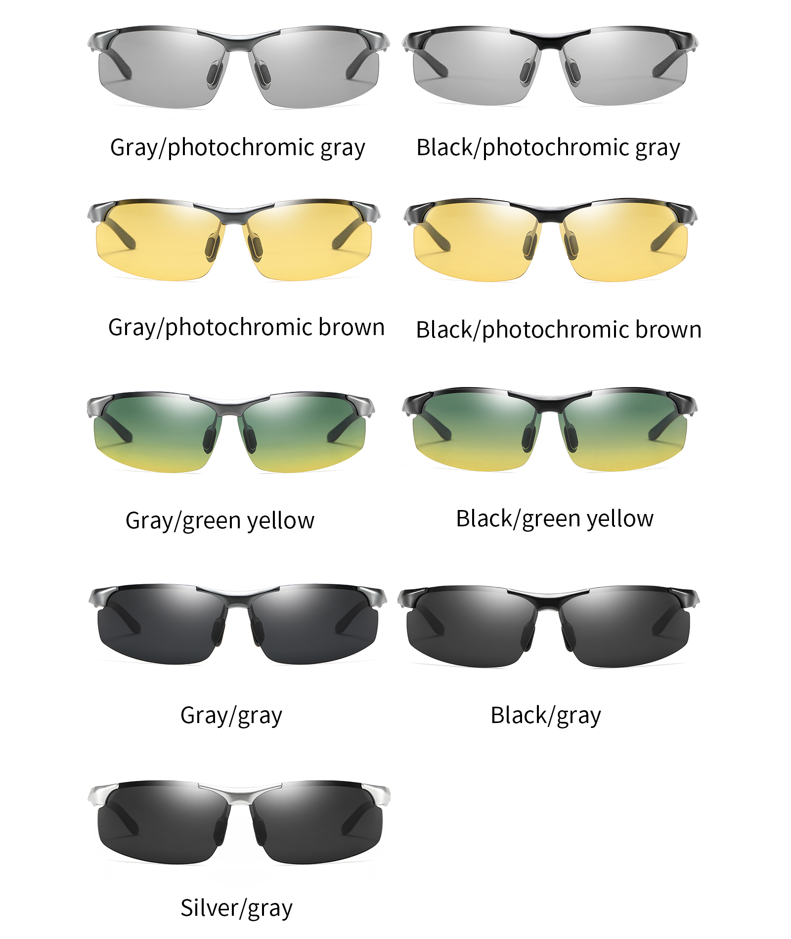Lunettes de soleil polarisées sans bords pour homme, verres de jour, pour Vision nocturne, photochromique, pour l'extérieur, conduite, UV400, VT2173