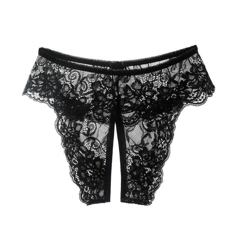 Grande taille Lingerie Sexy culotte sans entrejambe femmes érotique ouvert entrejambe sous-vêtements évider vêtements exotiques dames Transparent G-string