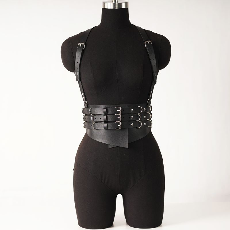 Ceinture large en cuir PU pour femmes, gilet Punk, sangle de taille, cordon de serrage, vêtements de fête de vacances