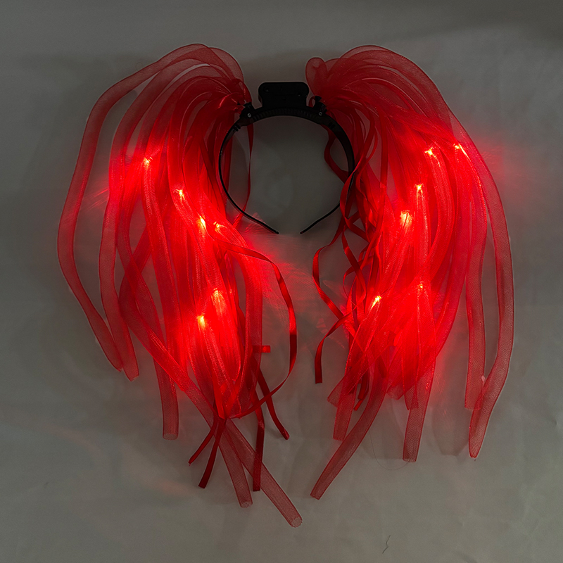 Accessoires de Cosplay pour enfants et adultes, bandeau de nouilles lumineux, bandeau de cheveux de carnaval d'anniversaire, Costume de Festival de fête, perruque de Cosplay d'halloween