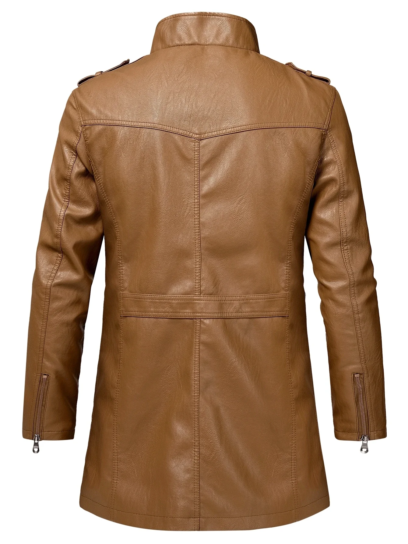 Manteau long pour homme, style décontracté anglais, veste en cuir vintage, parka pour homme, mode automne, veste en cuir longue et chaude avec poches pour homme