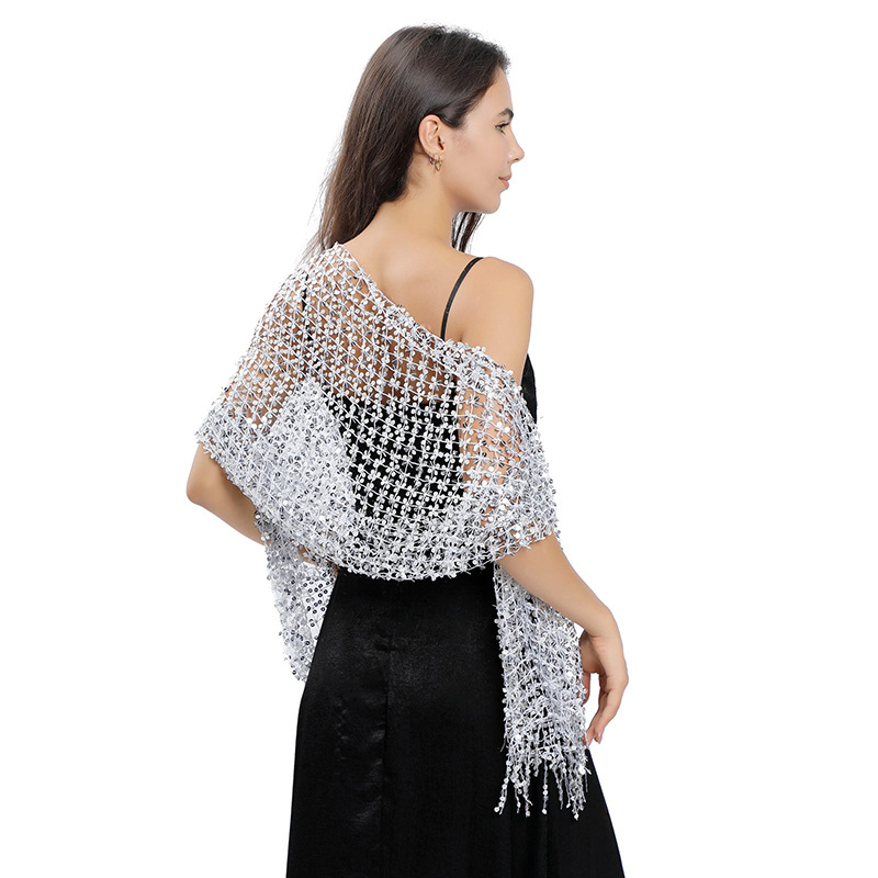 Robes de soirée brodées pour femmes, châles élégants, maille creuse, mariée, demoiselle d'honneur, mariage, os Wraps, décoration de fête pour dames