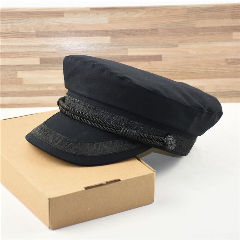 Casquette de capitaine grande taille noire à dessus plat – Chapeau pour homme à grosse tête, casquette de marin style britannique, mode décontractée