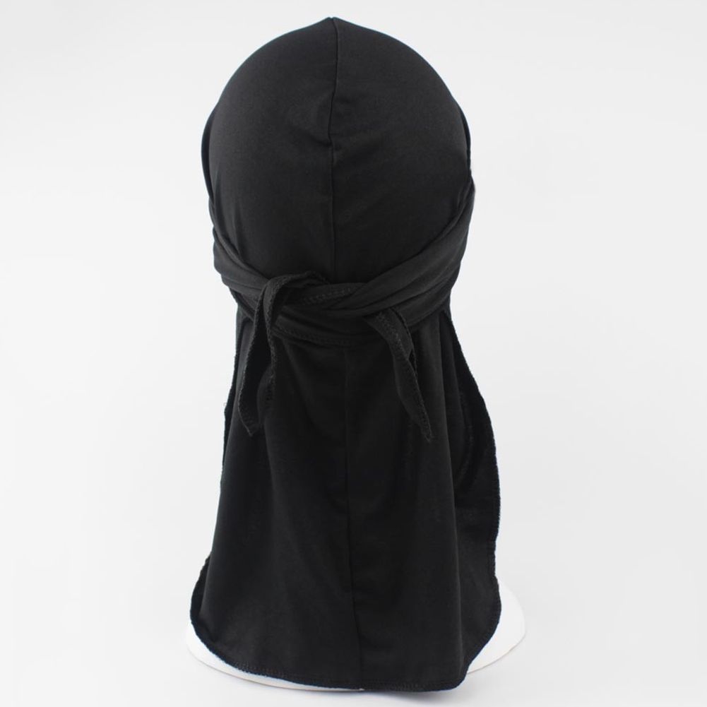 Femmes hommes soie longue queue casquette Turban chapeau perruques Biker chapeaux bandeau cheveux accessoires longues queue sangles Bandanas soyeux Durags