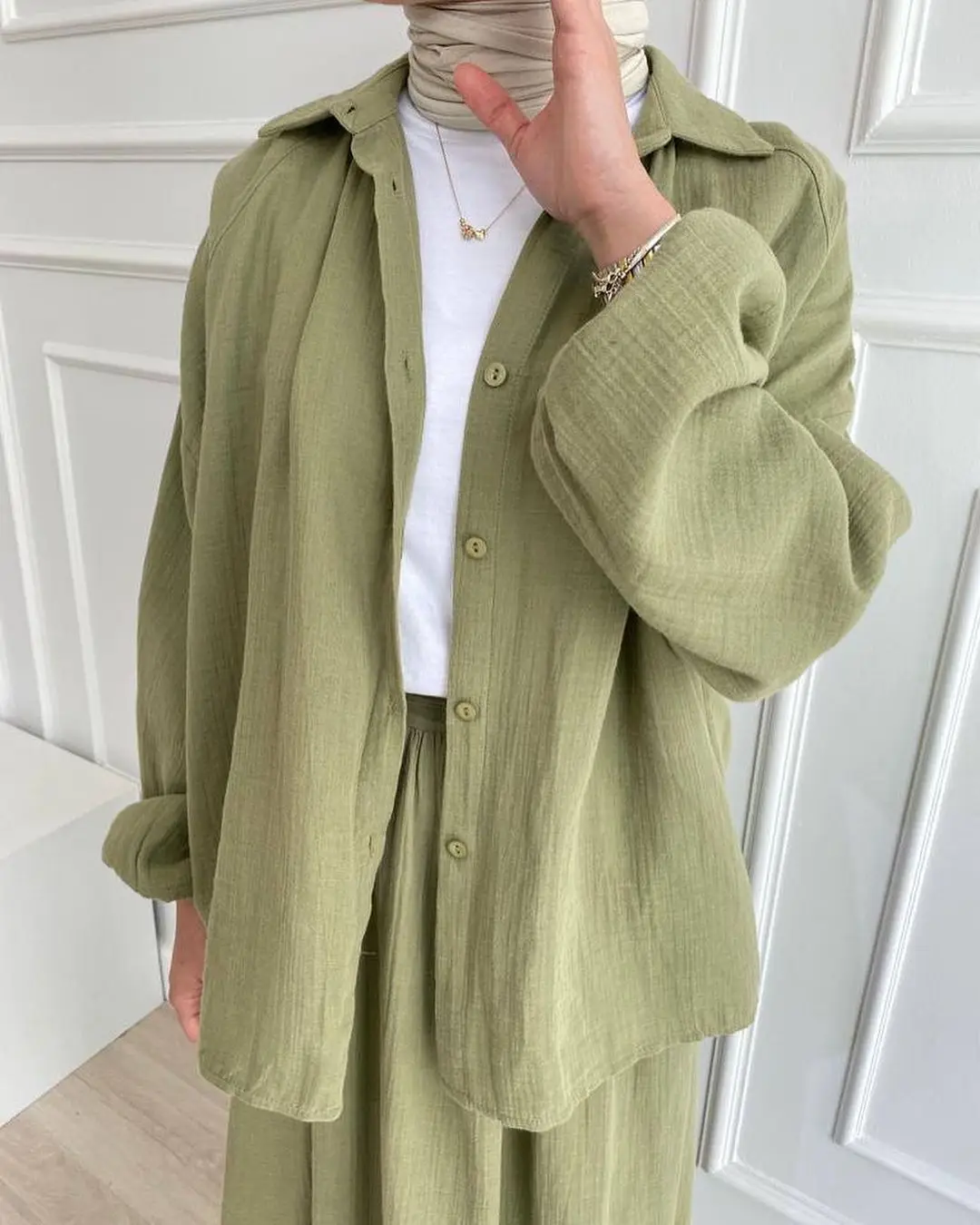 Ensemble chemise et jupe à manches longues pour femmes musulmanes, 2 pièces, Eid, élégant, Abaya, Dubaï, Turquie, islamique, décontracté, couleur unie, document, mode