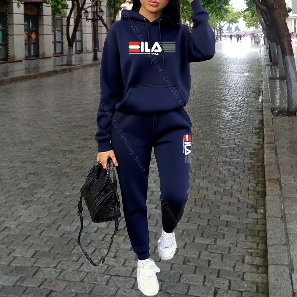 Vêtements pour femmes, automne-hiver, sweats à capuche, pantalons, mode, haute qualité, esthétique, marque de luxe, designer, streetwear, ensembles de pantalons pour femmes
