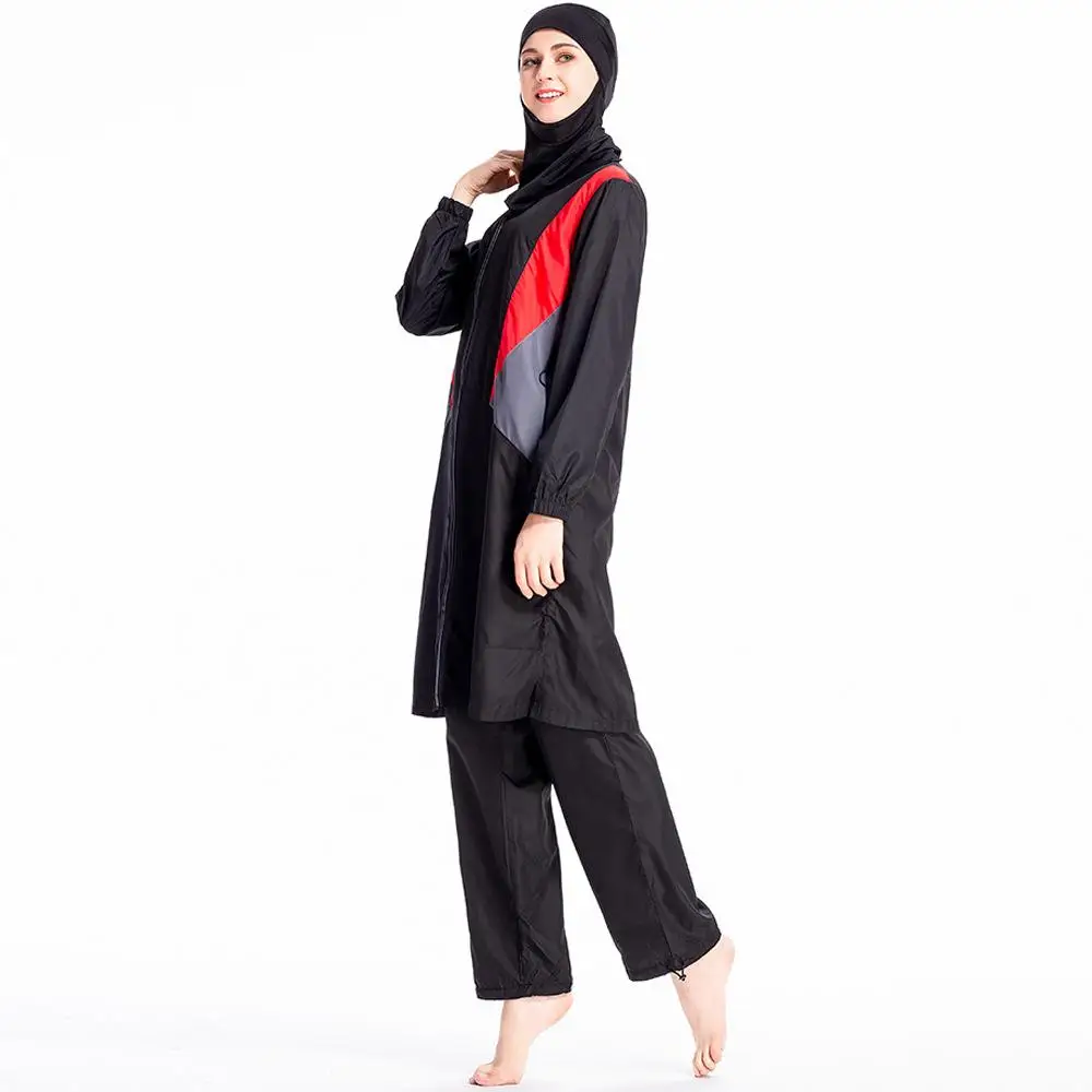 Maillot de bain musulman grande taille pour femmes, ensemble 3 pièces, hijab, burkini islamique, vêtements de plage, couverture complète
