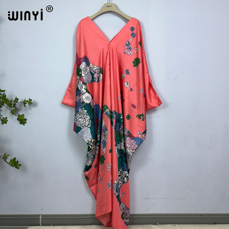 WINYI robe longueur: 130 cm mode turquie robes bohême imprimé Dashiki femmes longue caftan été couleur robes africaines pour femme