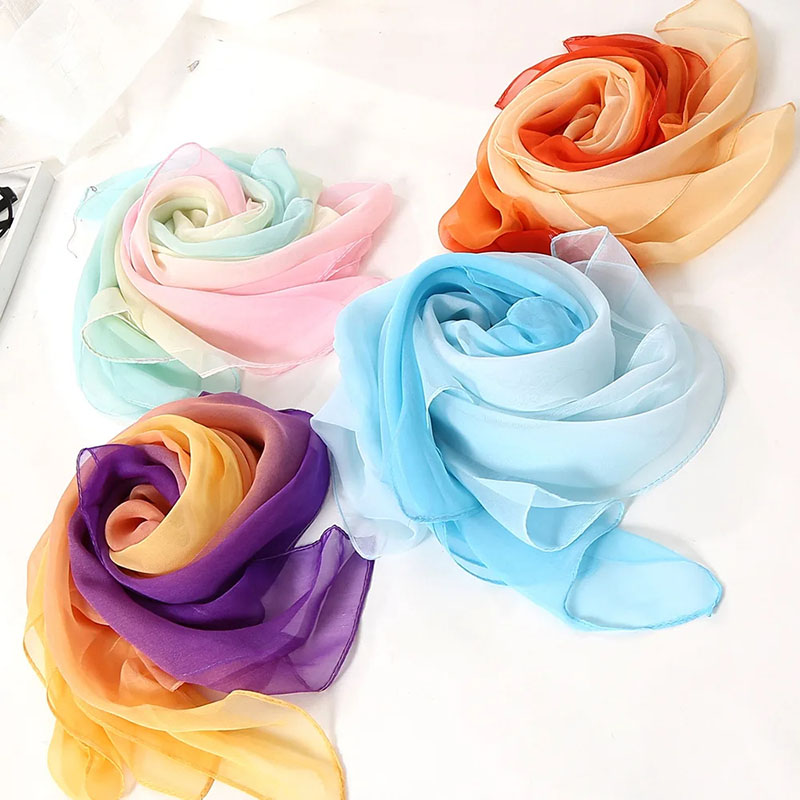 Echarpe Georgette en mousseline de soie pour femmes, châle long élégant, hijab, bandana solide, péplum