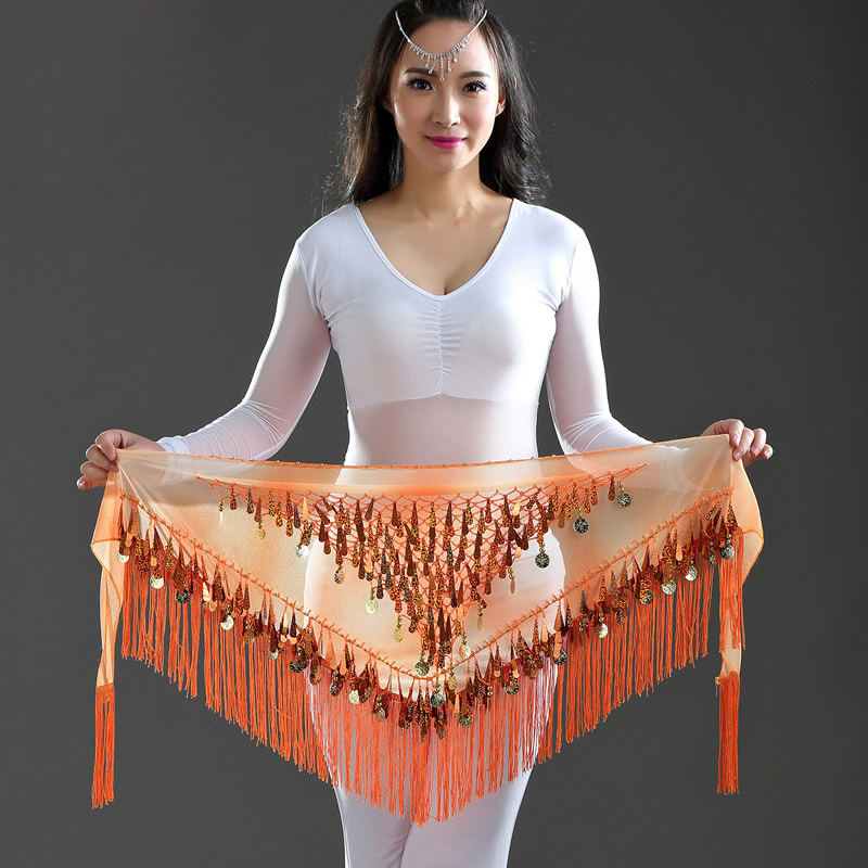 Coins orientaux ceinture femmes danse du ventre Costumes accessoires paillettes gland hanche écharpe danse du ventre ceinture hanche écharpe danse du ventre