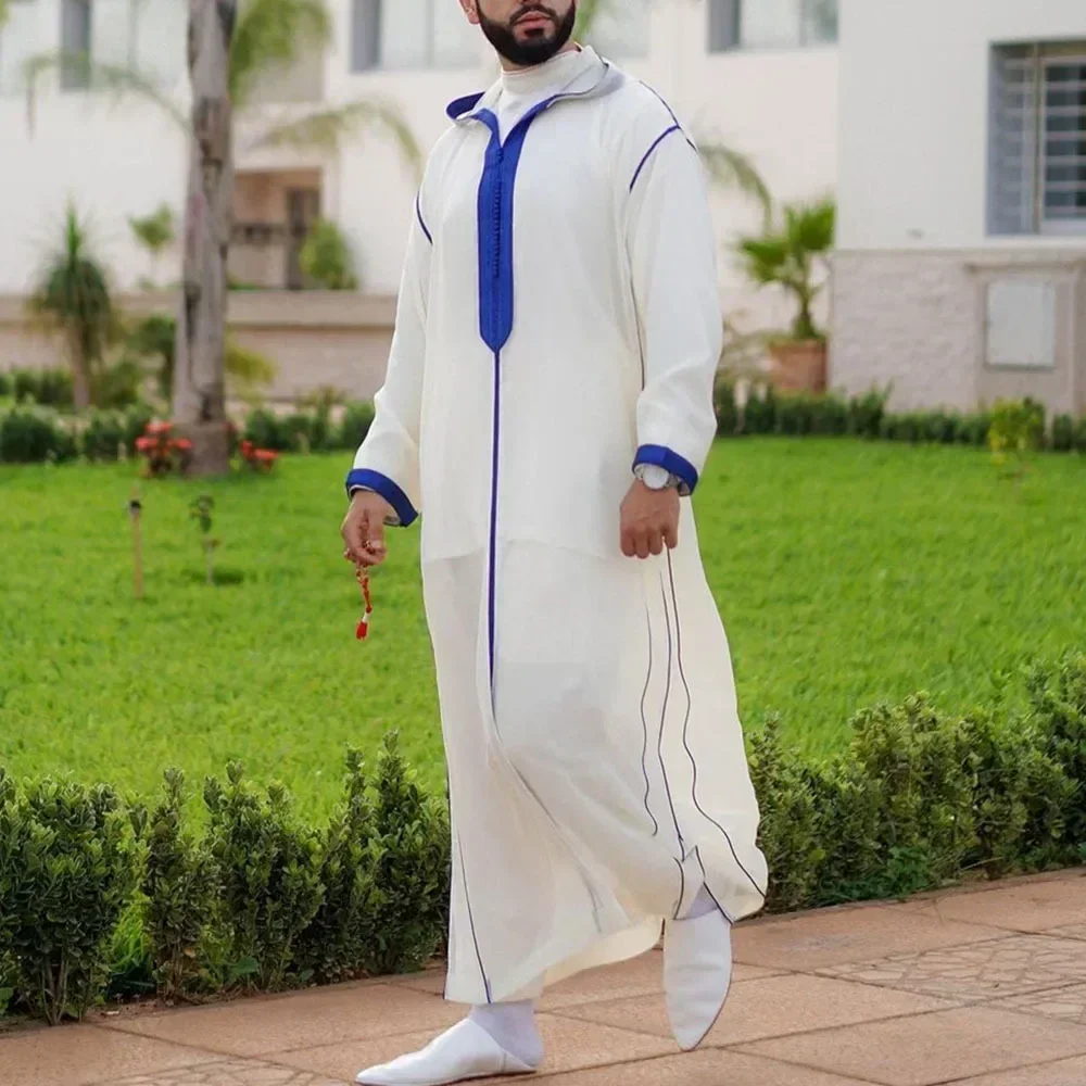 Nouveau 2026 Vêtement Musulman Traditionnel Eid Moyen-Orient Jubba Thobe Homme Robes Musulmanes Arabes à Manches Longues Cadeaux pour Mari
