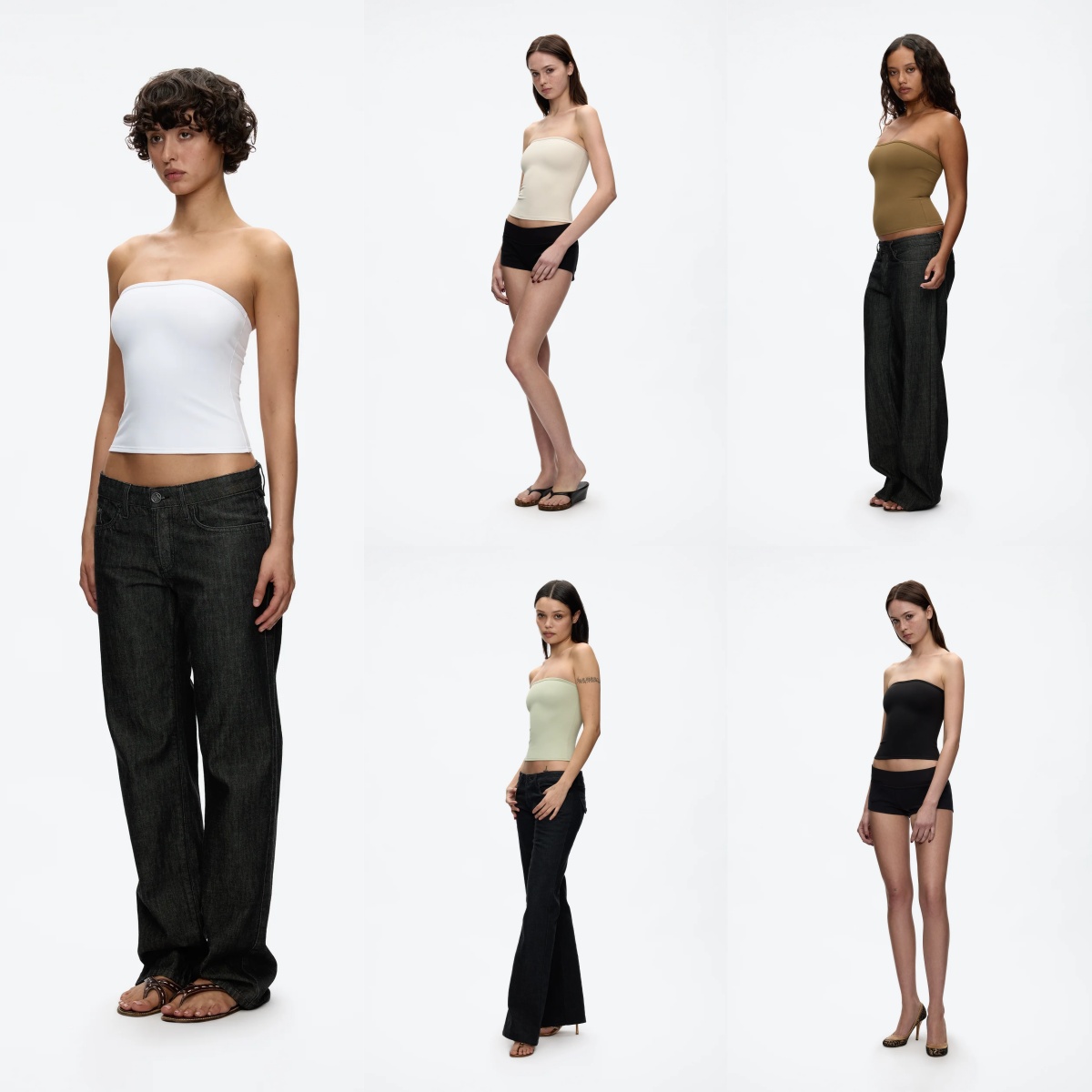 Débardeur tube sans bretelles pour femme, sous-vêtement élastique ajusté, disponible en plusieurs couleurs, débardeur sexy, chemise de base élastique ajustée qui serre la taille, style polyvalent