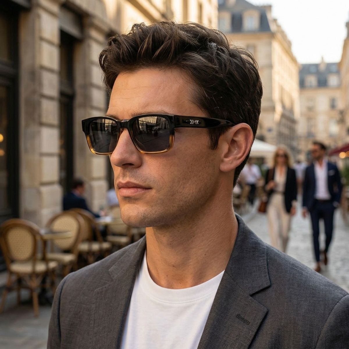 Lunettes de soleil polarisées carrées de qualité pour hommes, monture métallique, pour voyage, randonnée, plage, pêche, protection UV400, Gafas De Sol