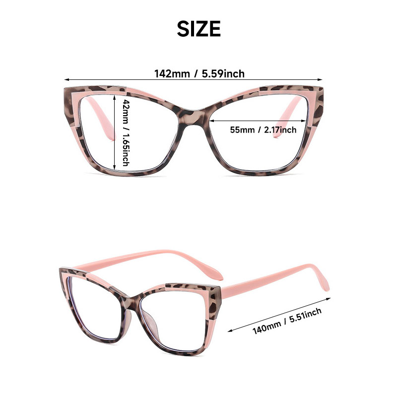 Lunettes de lecture élégantes pour femmes, design color block tendance, anti-lumière bleue, force de correction de 1.0 à 4.0