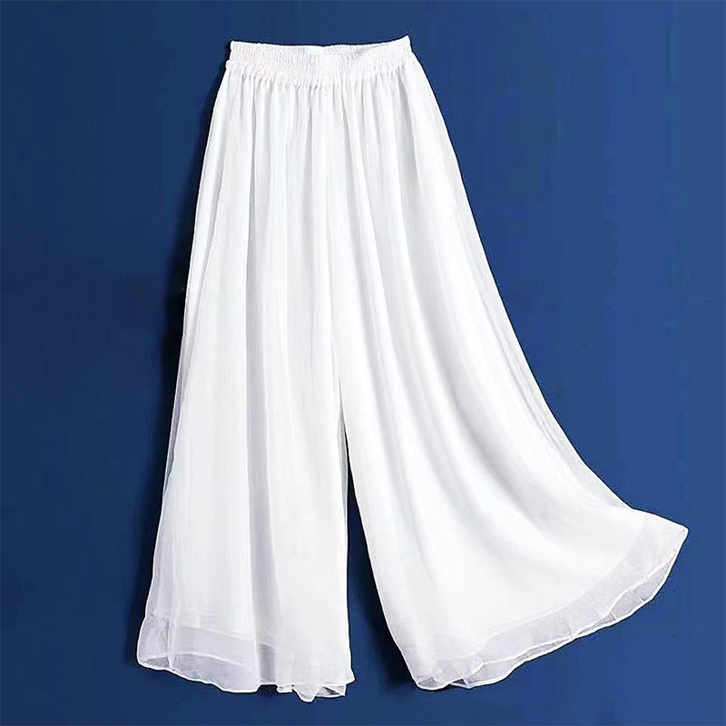 Pantalon de danse classique en mousseline de soie, jambes larges pour femmes, pantalon d'entraînement de danse moderne, pantalon de danse ample, pantalon de Yoga corporel pour filles adultes